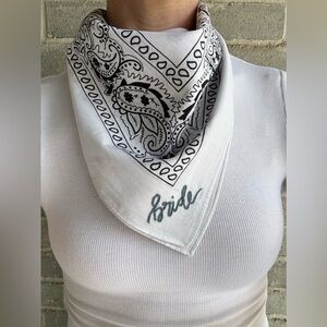 White & Denim Bride Bandana